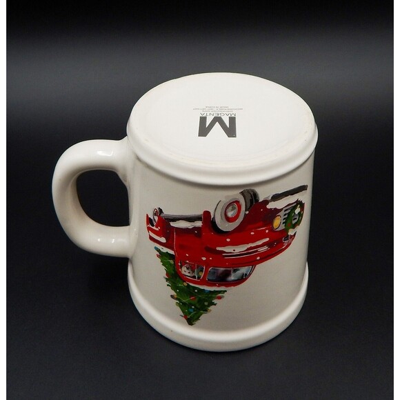 Magenta Christmas Red Truck Christmas Tree Oversized Ceramic Coffee Tea Cup Mug - Picture 7 of 8